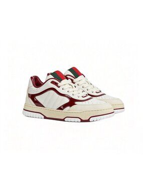 Gucci Women’s Retro Low‑Top Sneakers Ivory Burgundy EU38 818001
